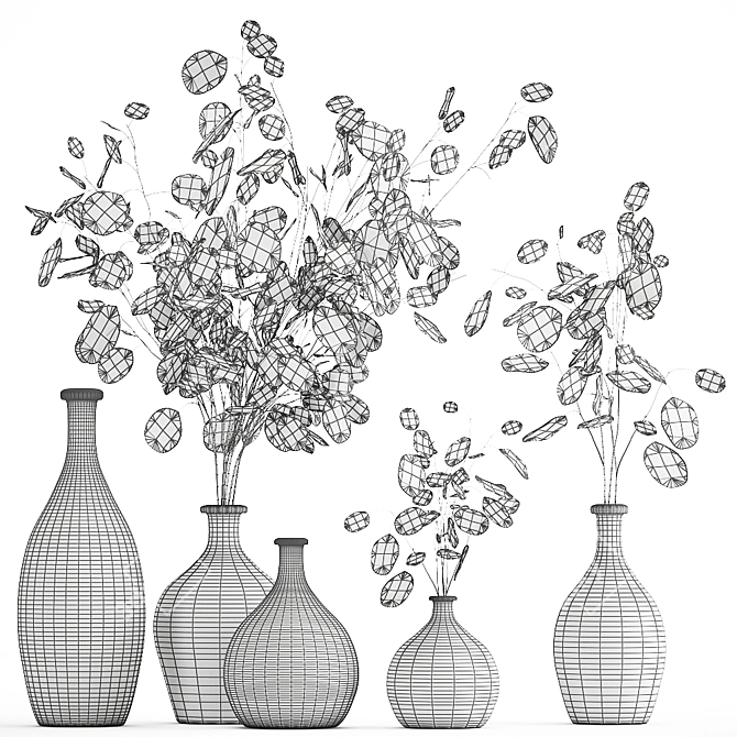 African Motif Lunaria Bouquet 3D model image 7