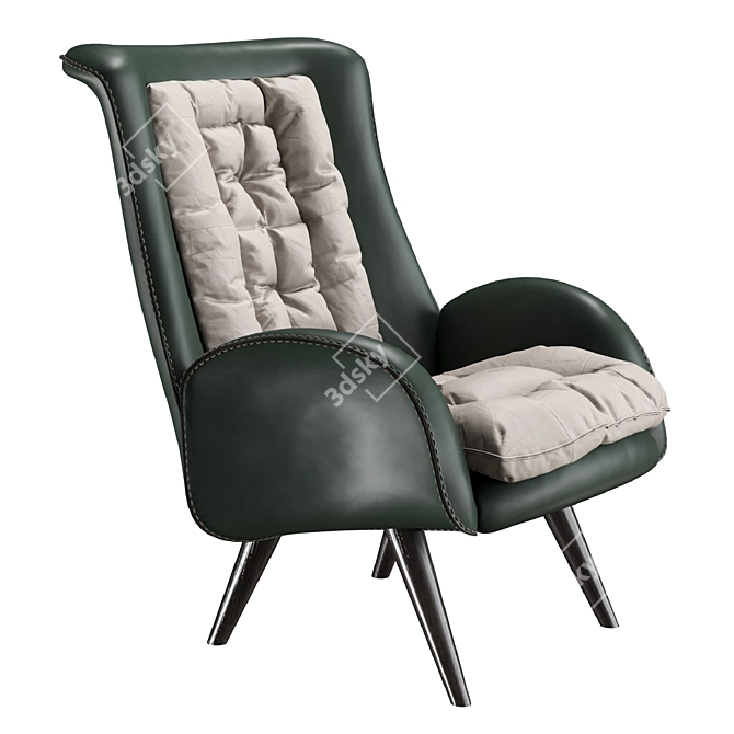 Cozy Greenapple Barão Armchair 3D model image 1