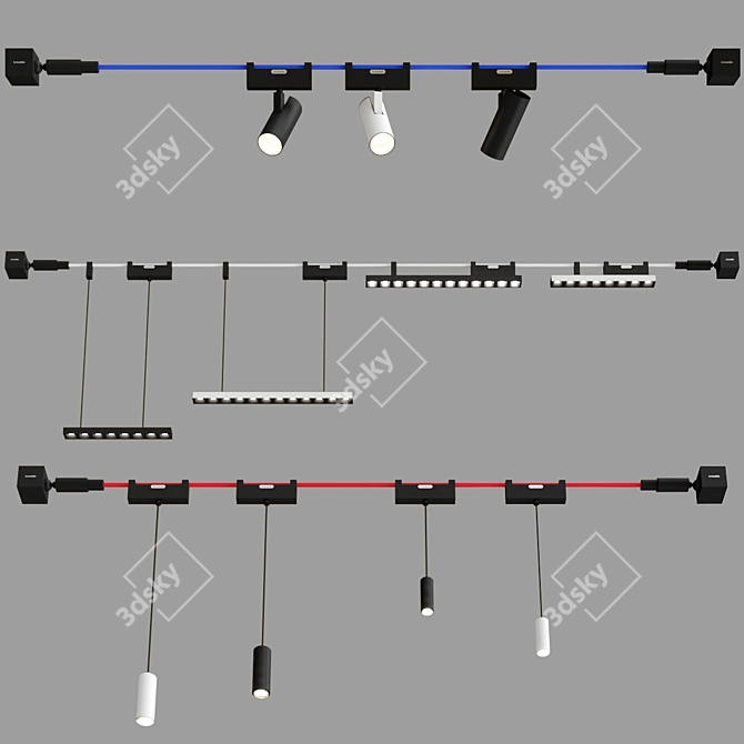 Modern Track Lighting: FUNIVI 3D model image 3