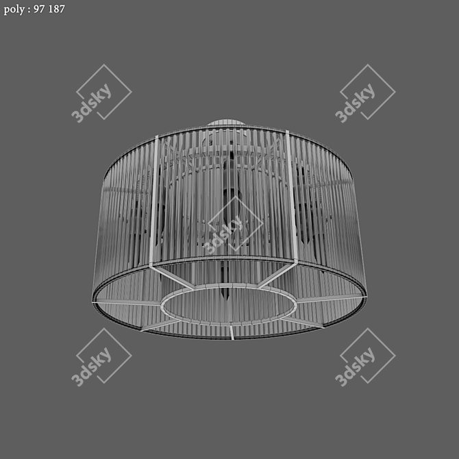 Elegant Bernardi Ceiling Lamp 3D model image 3