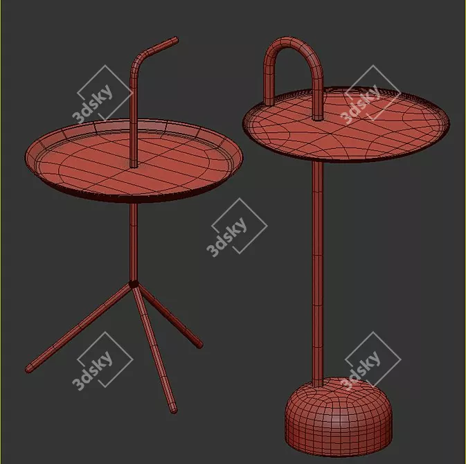 Bowler Hay Side Tables for Stylish Living 3D model image 4