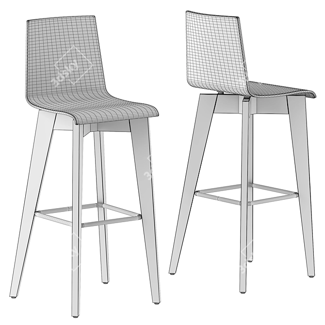 Frovi JIG Laminate Stool: Modern, Versatile Seating 3D model image 6