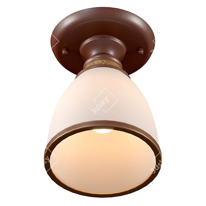 Classic Metal & Glass Ceiling Chandelier 3D model image 6