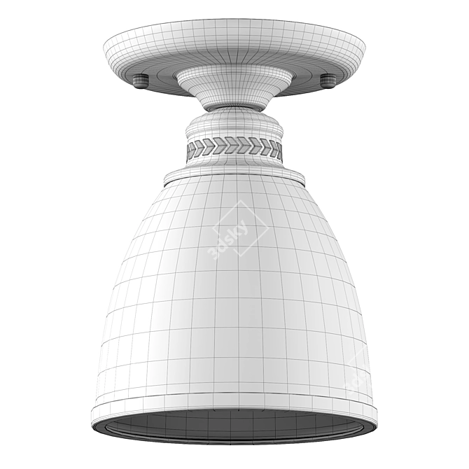 Classic Metal & Glass Ceiling Chandelier 3D model image 7