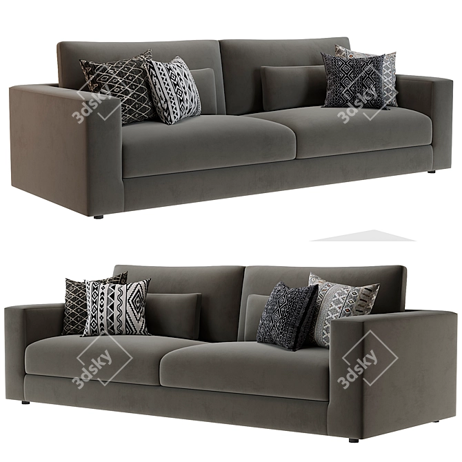 Modern RH Lugano Sofa 3D model image 3