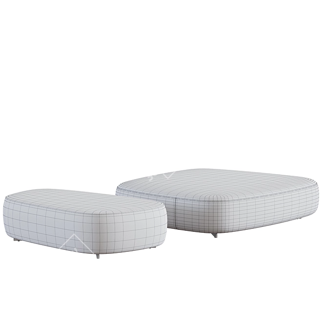 Poliform SAINT GERMAIN Pouf: Elegant and Versatile Seating Solution 3D model image 5