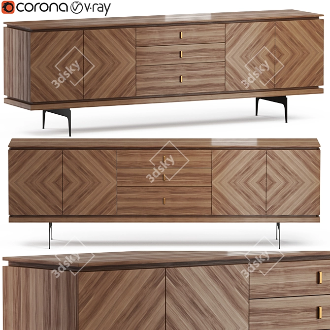Elegant Roma Sideboard: Functional and Stylish 3D model image 1