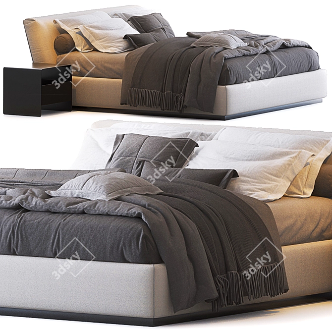 Flou Gentleman Bed 3D model image 1