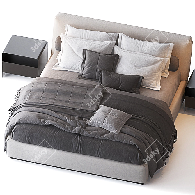 Flou Gentleman Bed 3D model image 2