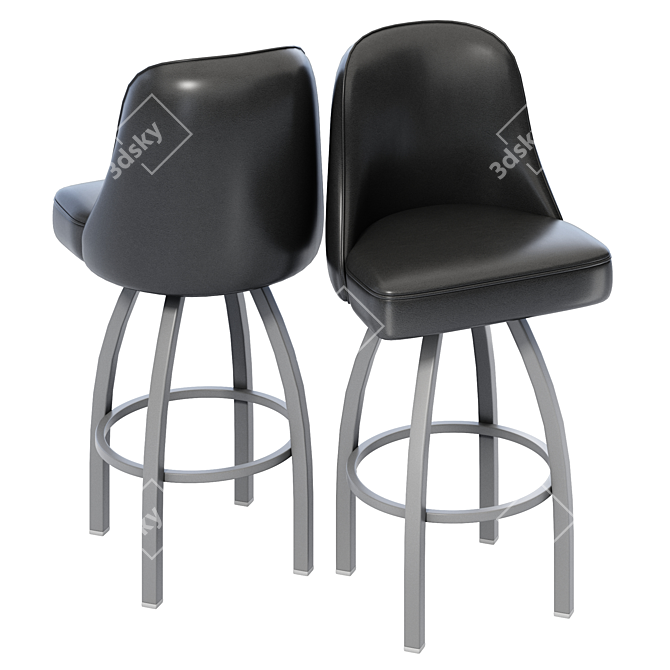 Grizzly Swivel Bar Stool: Rustic Elegance for Your Home 3D model image 2