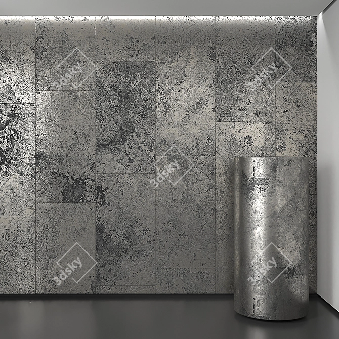 Seamless Metallic Plate 3D model image 1