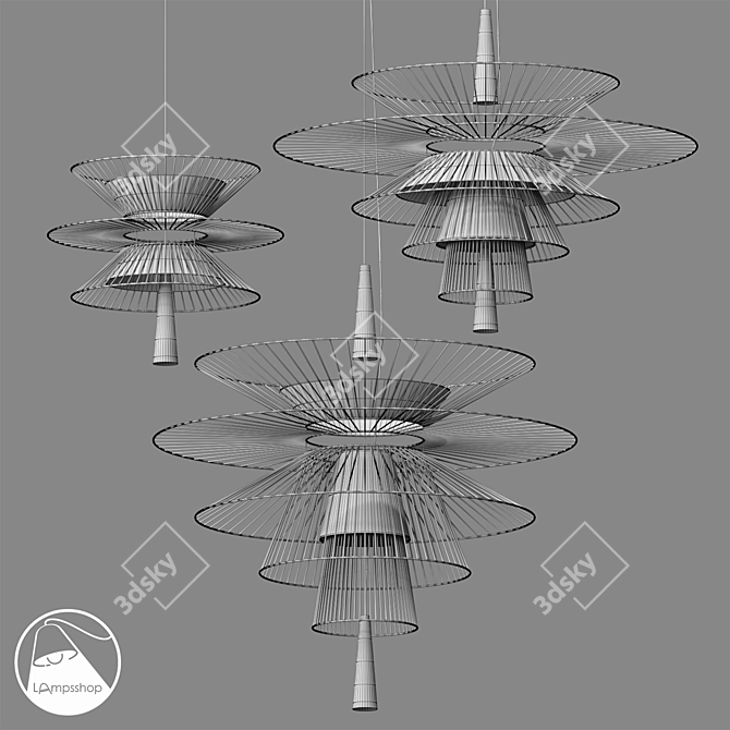 Orner Chandelier: Elegant and Versatile Lighting 3D model image 2