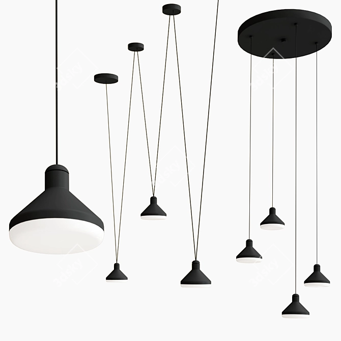 Elegant Antares Pendant Lights 3D model image 1