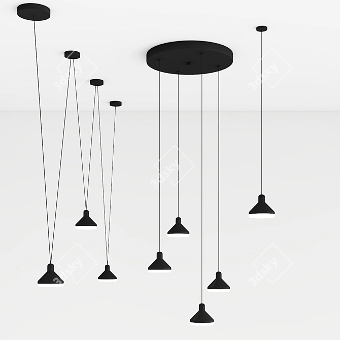 Elegant Antares Pendant Lights 3D model image 2