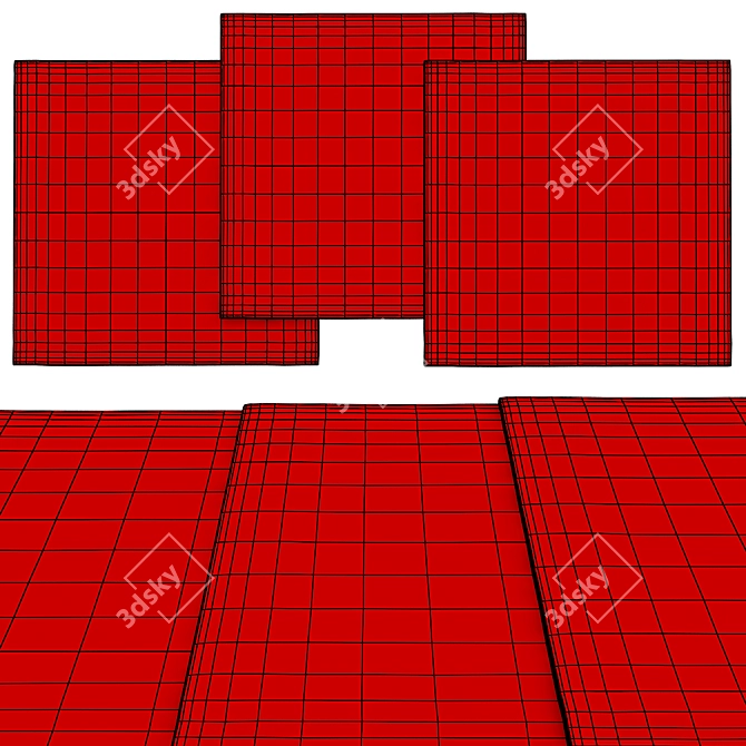 Stylish Square Rugs | 3 Sizes 3D model image 2