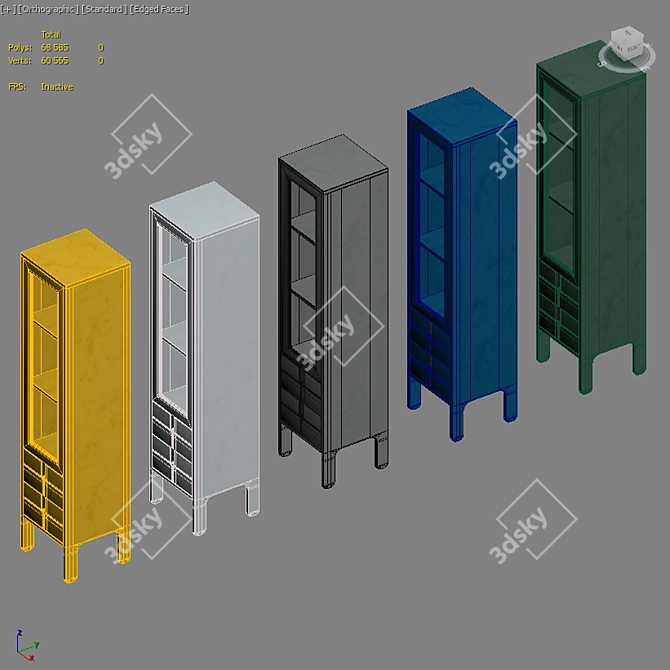 Tenzo Uno Glass Cabinet: Sleek and Stylish Storage 3D model image 3