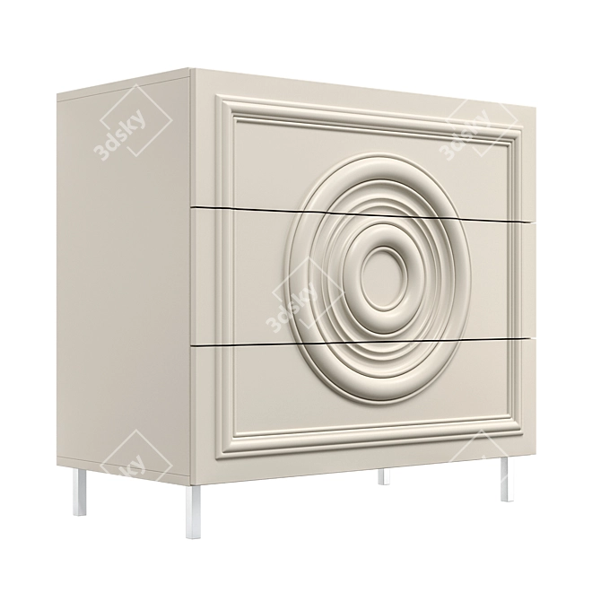 Modern 4-Drawer Chest of Drawers 3D model image 5