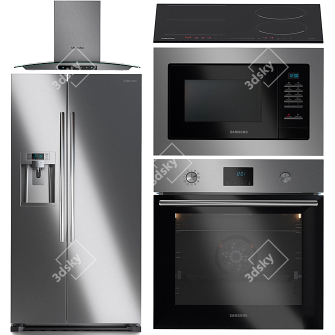 Samsung Kitchen Appliance Bundle 3D model image 1