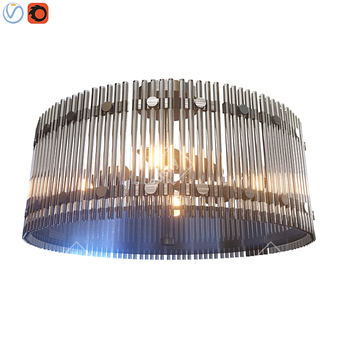 Rubyround Ceiling Lamp: Nickel, Bronze, Gold 3D model image 1