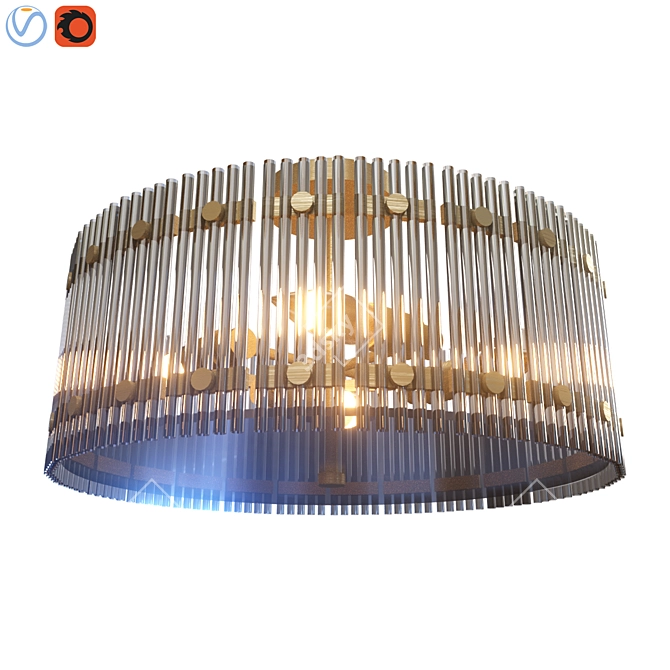 Rubyround Ceiling Lamp: Nickel, Bronze, Gold 3D model image 2