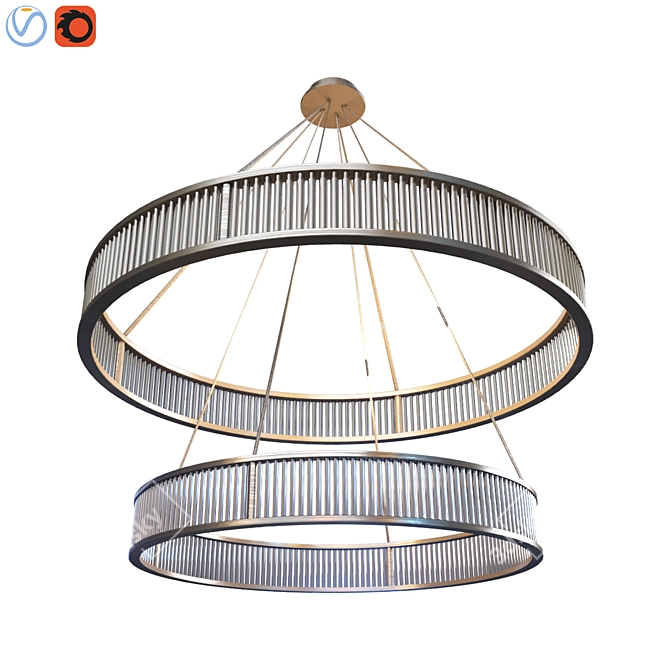 Double Damien Chandelier: Nickel, Bronze, Gold 3D model image 1