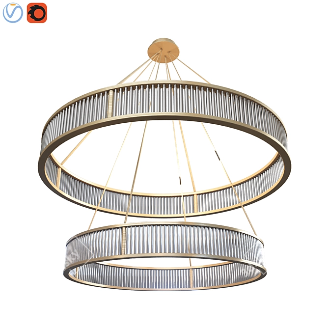 Double Damien Chandelier: Nickel, Bronze, Gold 3D model image 3