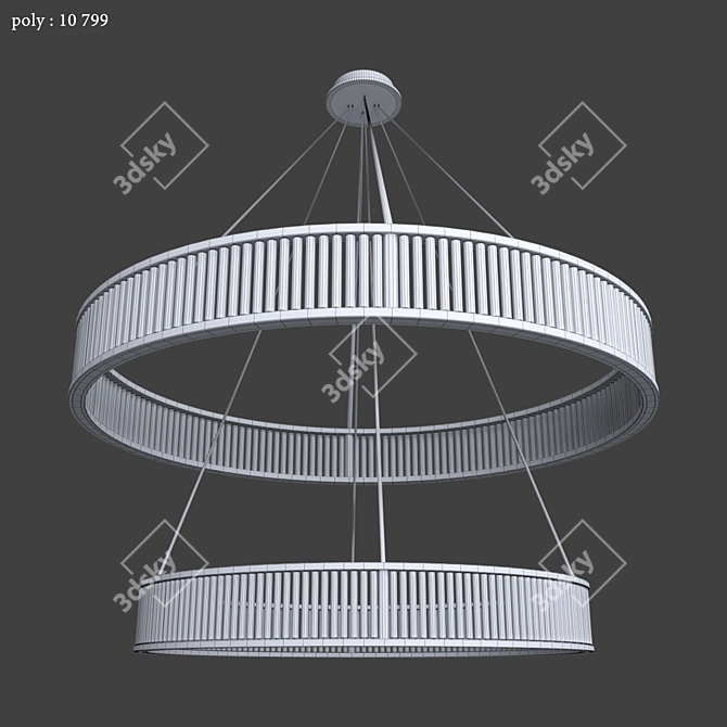 Double Damien Chandelier: Nickel, Bronze, Gold 3D model image 4