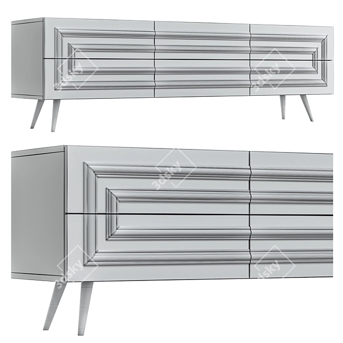 Modern TV Stand TSR2 01 - 1800mm Width, 450mm Depth, 550mm Height 3D model image 4