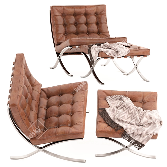 Title: Elegant Barcelona Chair: Perfect Comfort 3D model image 6