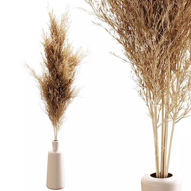 Elegant Floor Bouquet: Dried Delights 3D model image 1