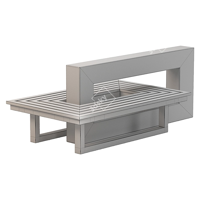 Modern Urban Bench: Sleek Design 3D model image 3