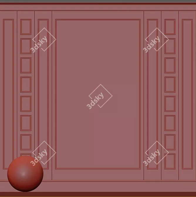 Elegant Plaster with Molding 3D model image 3