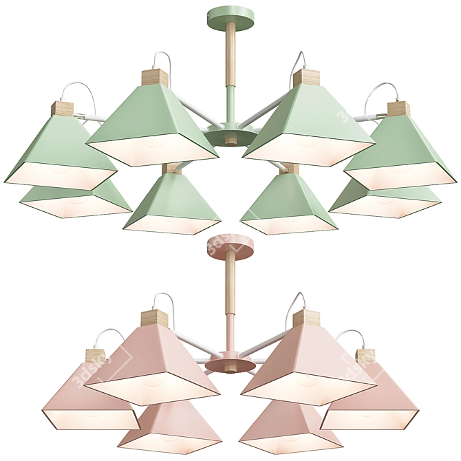 Anzazo Tetra Modern Pendant Light 3D model image 1