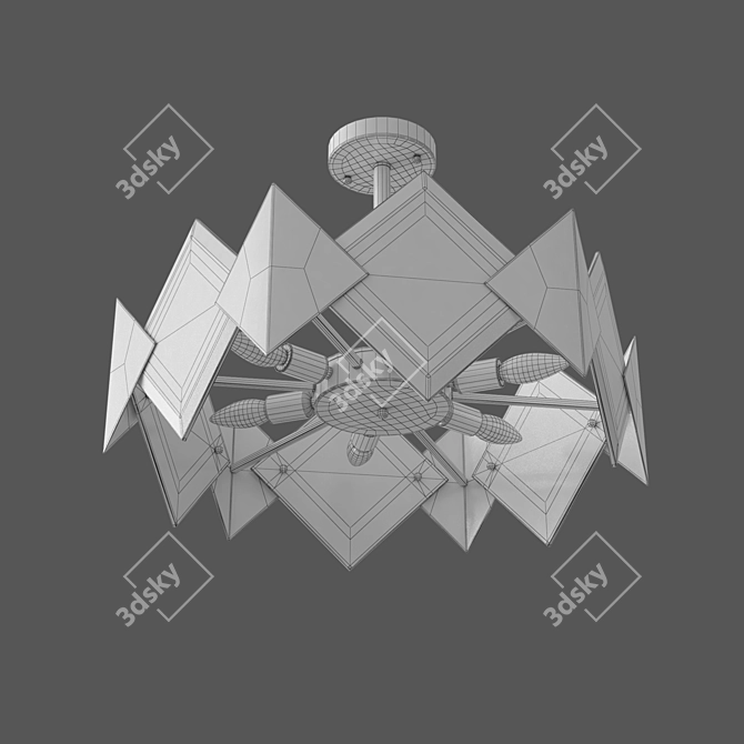 Origami Ceiling Lamp with Smart Home System 3D model image 2