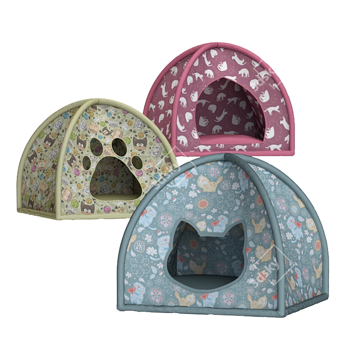 Cozy Critter Tent: Fun and Vibrant Bed for Pets 3D model image 4