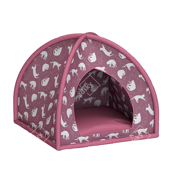Cozy Critter Tent: Fun and Vibrant Bed for Pets 3D model image 1