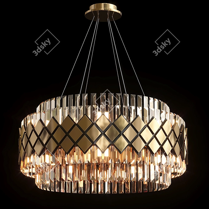 Elegant Crystal Chandelier 3D model image 1
