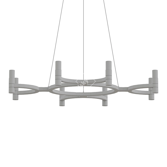 Sleek Nexus LED Chandelier 3D model image 2