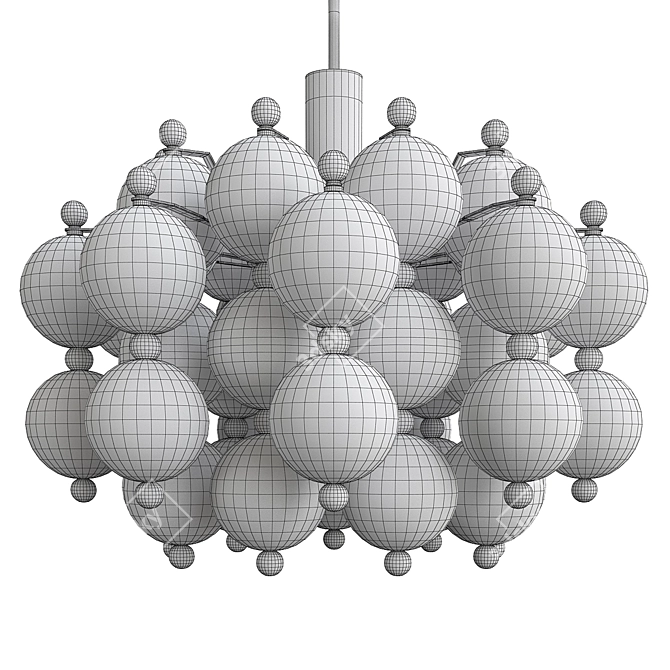 Vintage Kinkeldey Satin Glass Chandelier 3D model image 3