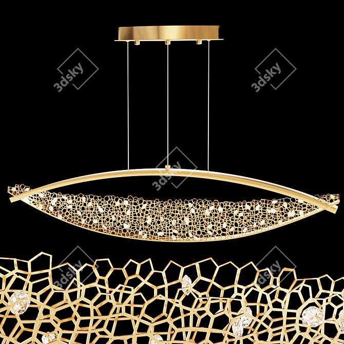 Crystal Glow LED Pendant Light 3D model image 1