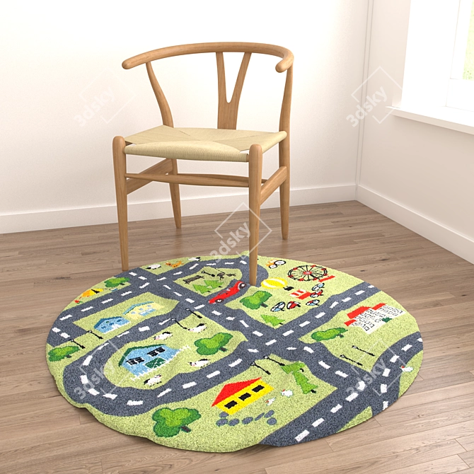 Versatile Round Rug Set 3D model image 5