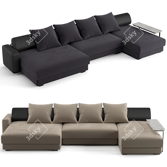 Luxurious Fendi Halston Sofa 3D model image 1