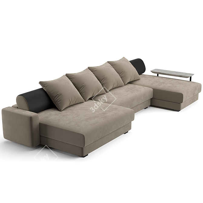 Luxurious Fendi Halston Sofa 3D model image 4