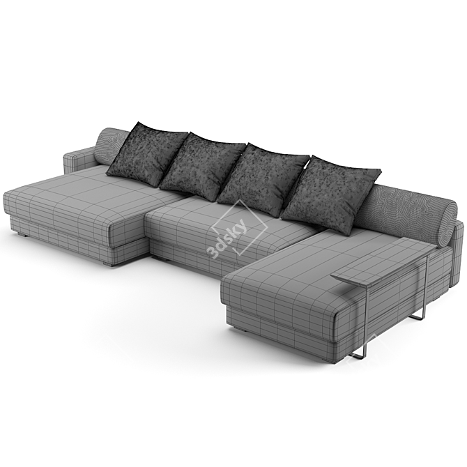 Luxurious Fendi Halston Sofa 3D model image 6