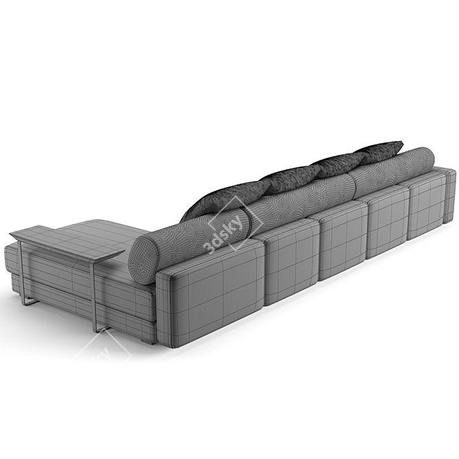 Luxurious Fendi Halston Sofa 3D model image 7