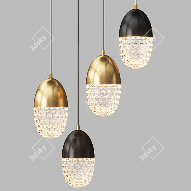 Grape Pendant Lamp - Elegant Illumination 3D model image 1