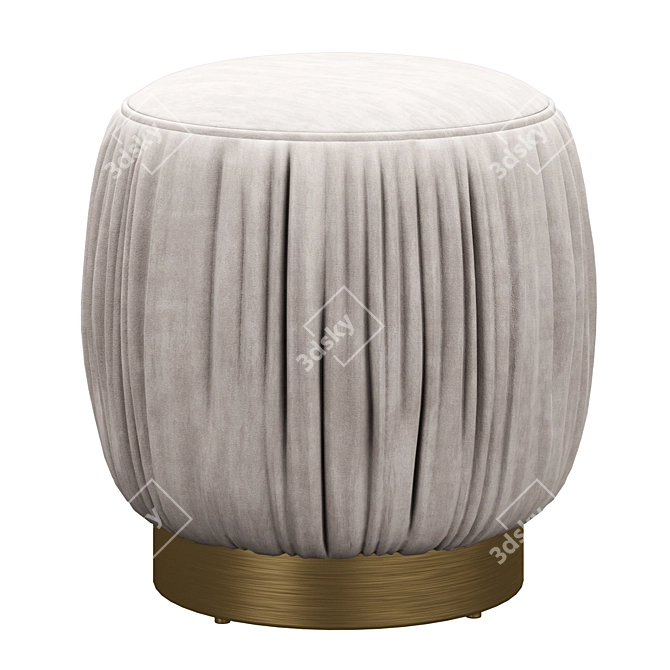 CB2 Pleated Blush Ottoman 3D model image 2