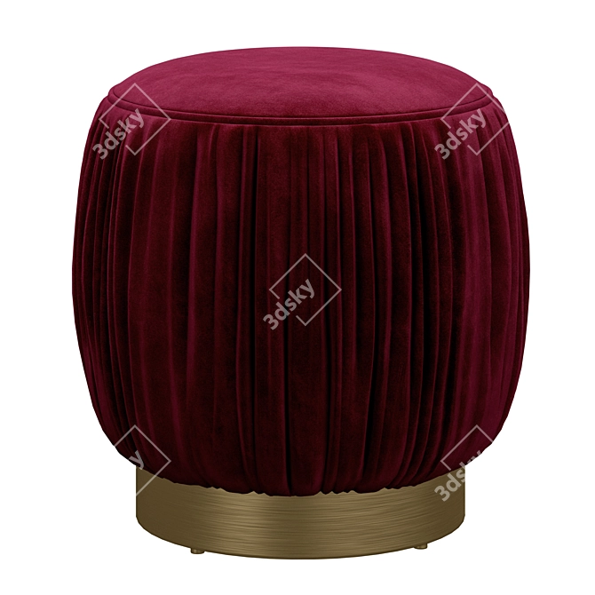 CB2 Pleated Blush Ottoman 3D model image 3