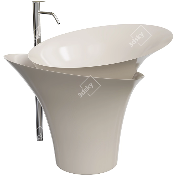 Sleek Wash Basin v004 3D model image 1