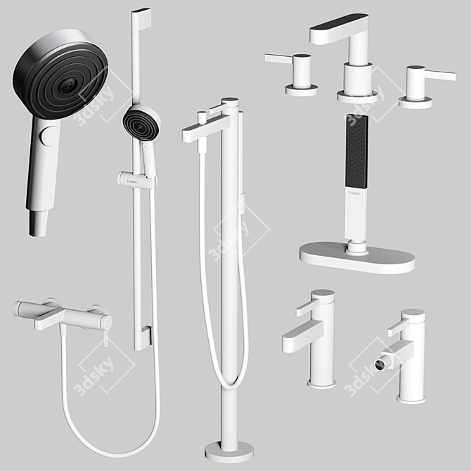 Hansgrohe Finoris Pulsify Set | Bathroom Fixtures 3D model image 4